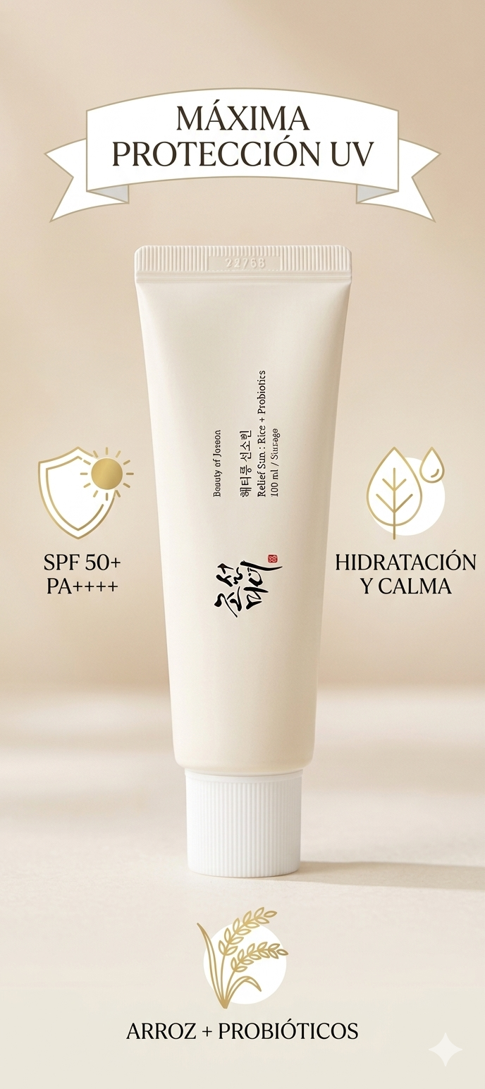 Protector Solar Coreano SPF50+ con Arroz y Probióticos – Relief Sun 50ml
